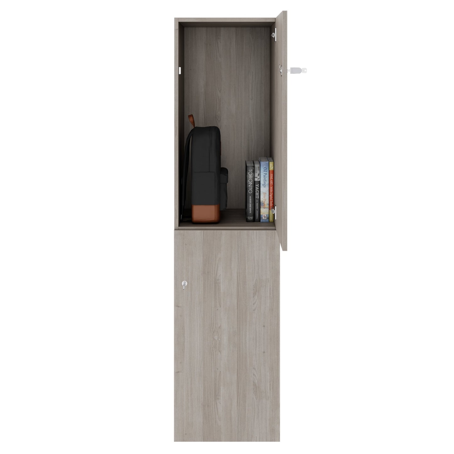 CHOICE Spind | 450 x 1820 mm, 2 große oder 4 kleine Schließfächer, Nordeiche grau