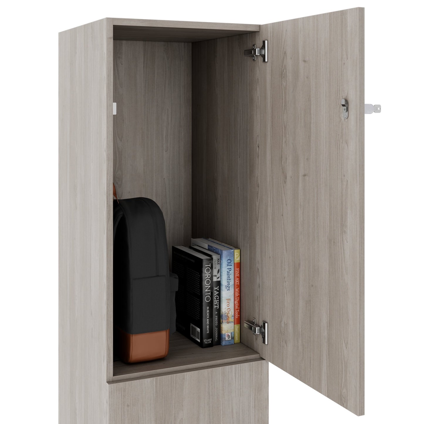 CHOICE Spind | 450 x 1820 mm, 2 große oder 4 kleine Schließfächer, Nordeiche grau