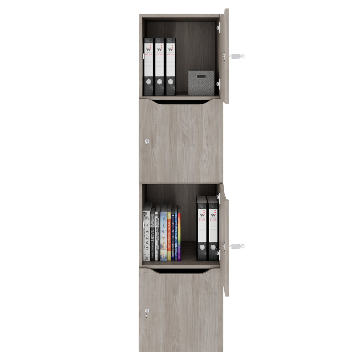 Armadietto CHOICE | 450 x 1820 mm, 2 armadietti grandi o 4 piccoli, rovere nordico grigio - 2 Lightbox Main Image