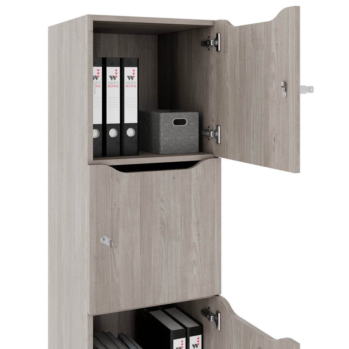 Armadietto CHOICE | 450 x 1820 mm, 2 armadietti grandi o 4 piccoli, rovere nordico grigio - 4 Lightbox Main Image