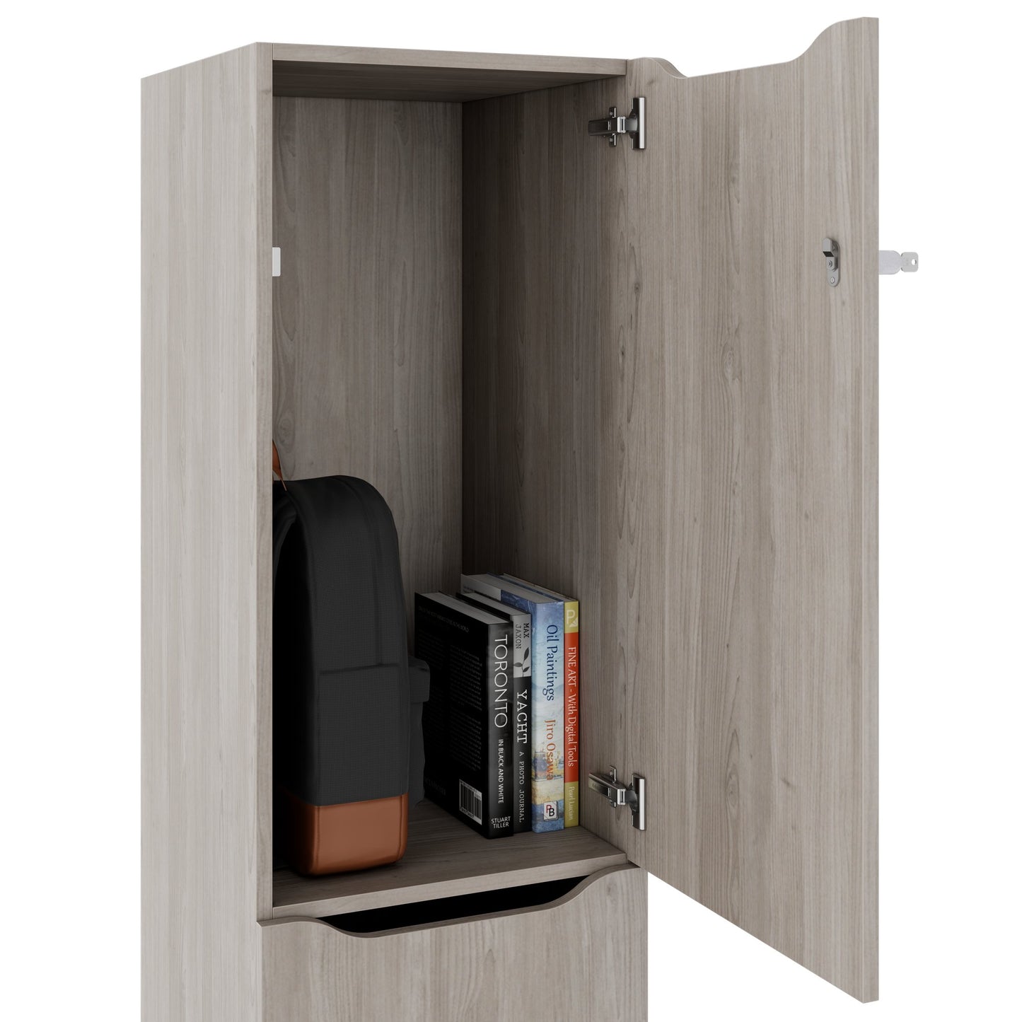 CHOICE Spind | 450 x 1820 mm, 2 große oder 4 kleine Schließfächer, Nordeiche grau