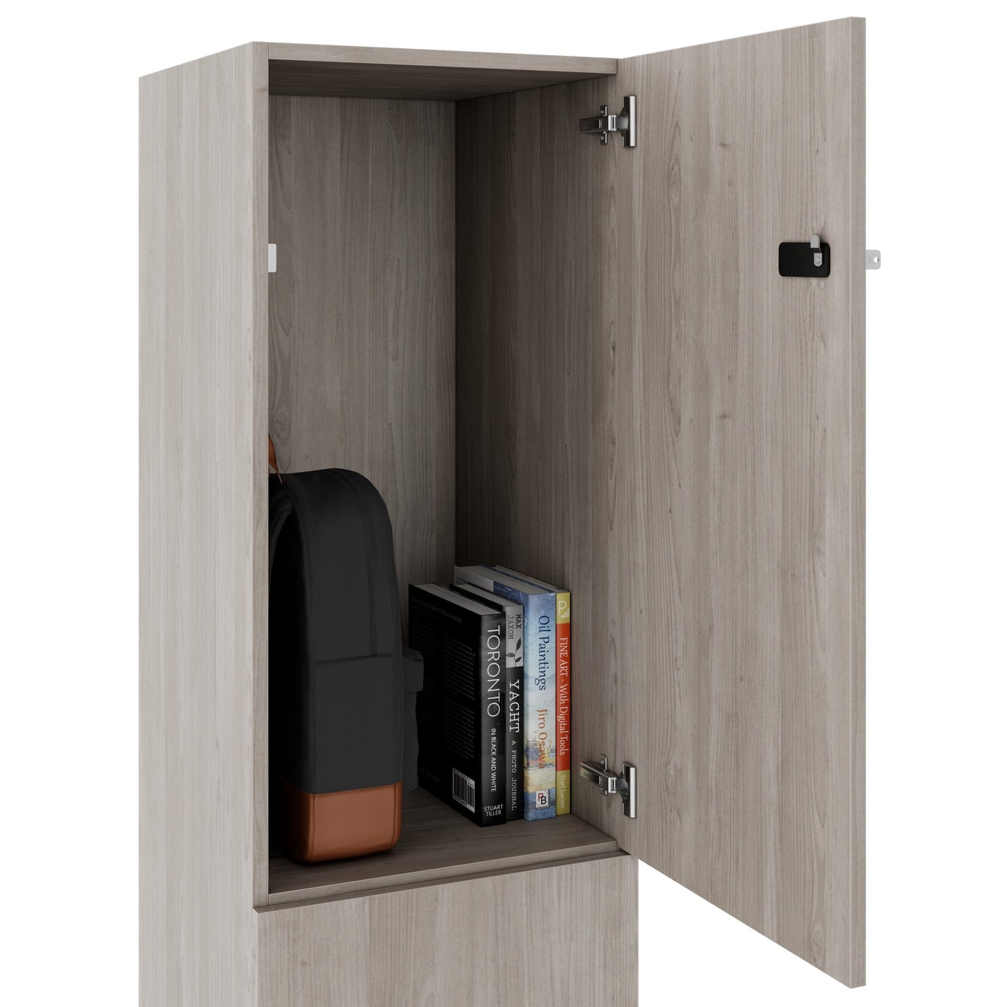 CHOICE Spind | 450 x 1820 mm, 2 große oder 4 kleine Schließfächer, Nordeiche grau