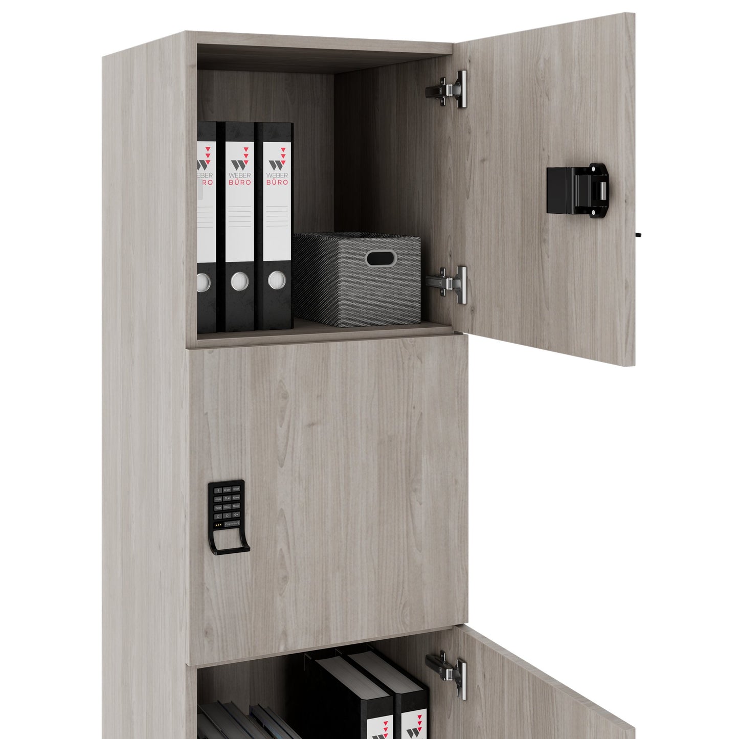 CHOICE Spind | 450 x 1820 mm, 2 große oder 4 kleine Schließfächer, Nordeiche grau