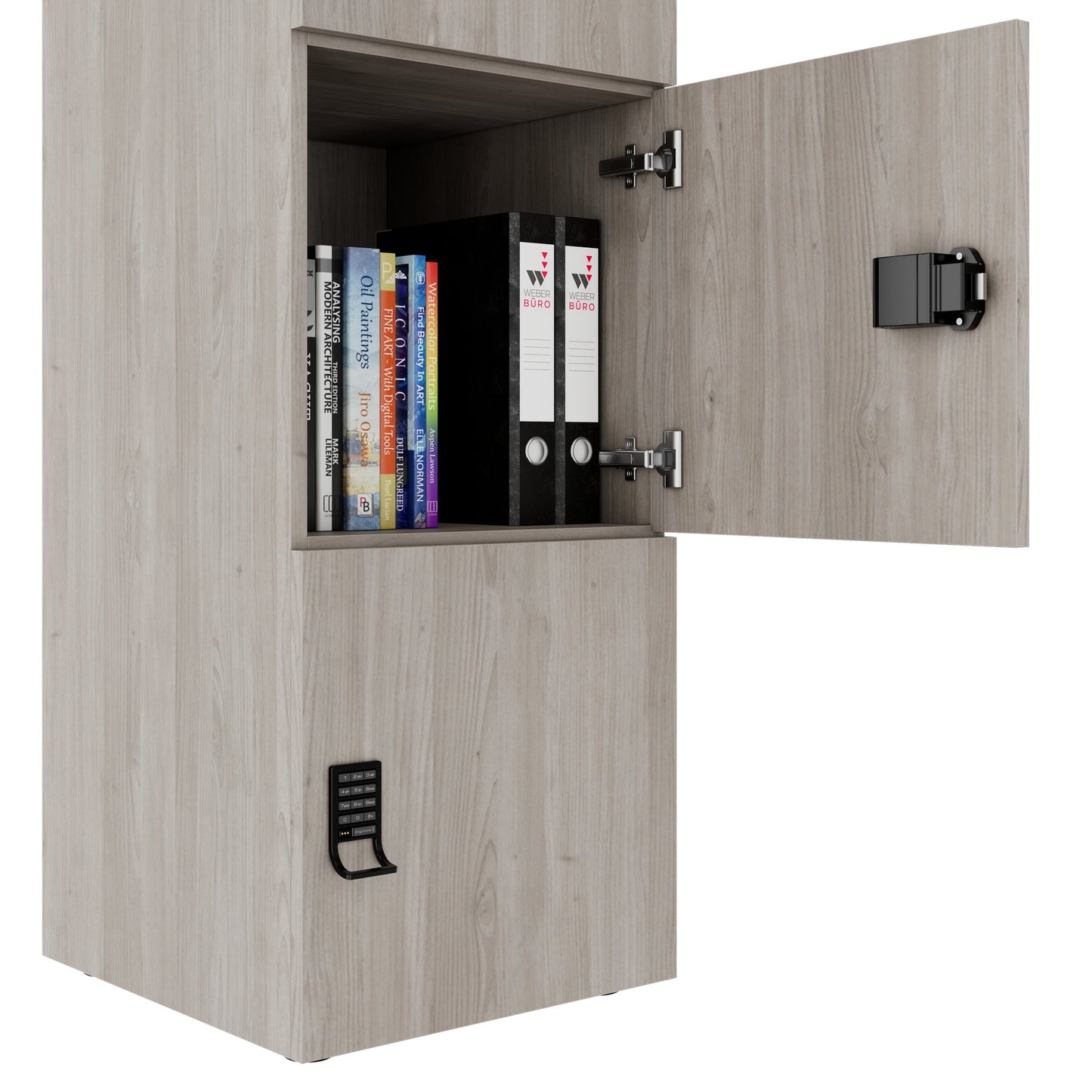 CHOICE Spind | 450 x 1820 mm, 2 große oder 4 kleine Schließfächer, Nordeiche grau