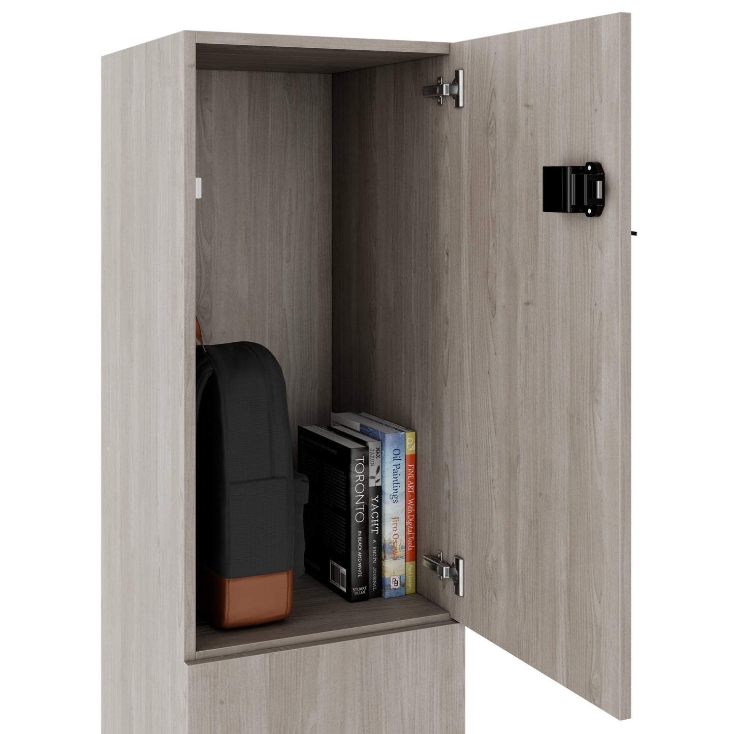 CHOICE Spind | 450 x 1820 mm, 2 große oder 4 kleine Schließfächer, Nordeiche grau