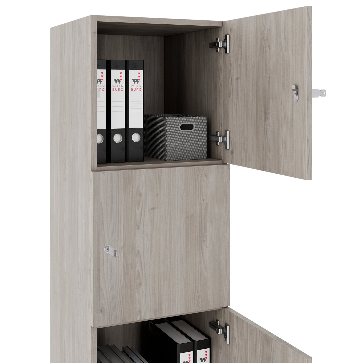 CHOICE Spind | 450 x 1820 mm, 2 große oder 4 kleine Schließfächer, Nordeiche grau