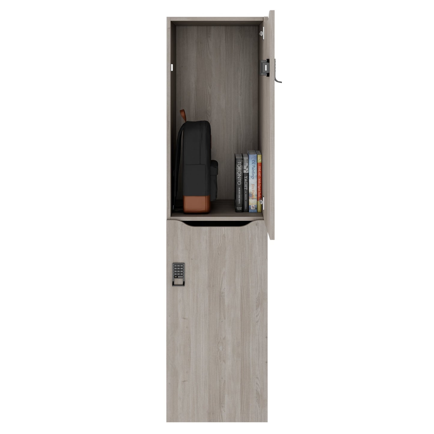 CHOICE Spind | 450 x 1820 mm, 2 große oder 4 kleine Schließfächer, Nordeiche grau