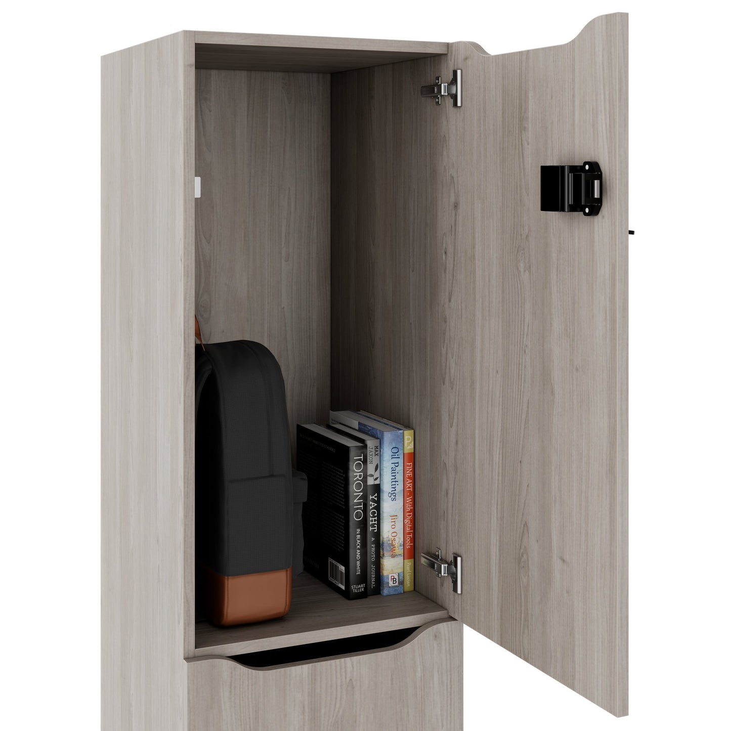 CHOICE Spind | 450 x 1820 mm, 2 große oder 4 kleine Schließfächer, Nordeiche grau