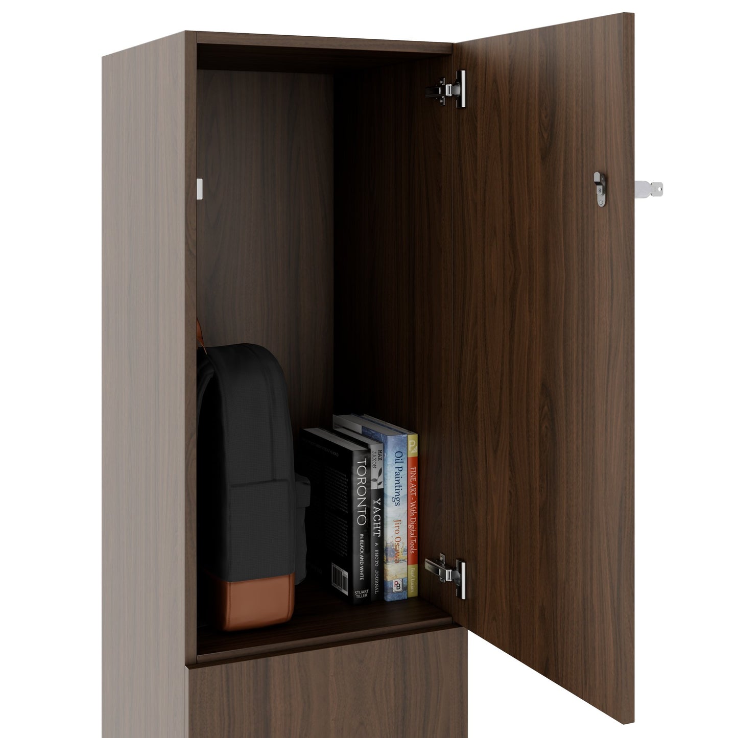 CHOICE Spind | 450 x 1820 mm, 2 große oder 4 kleine Schließfächer, Nussbaum