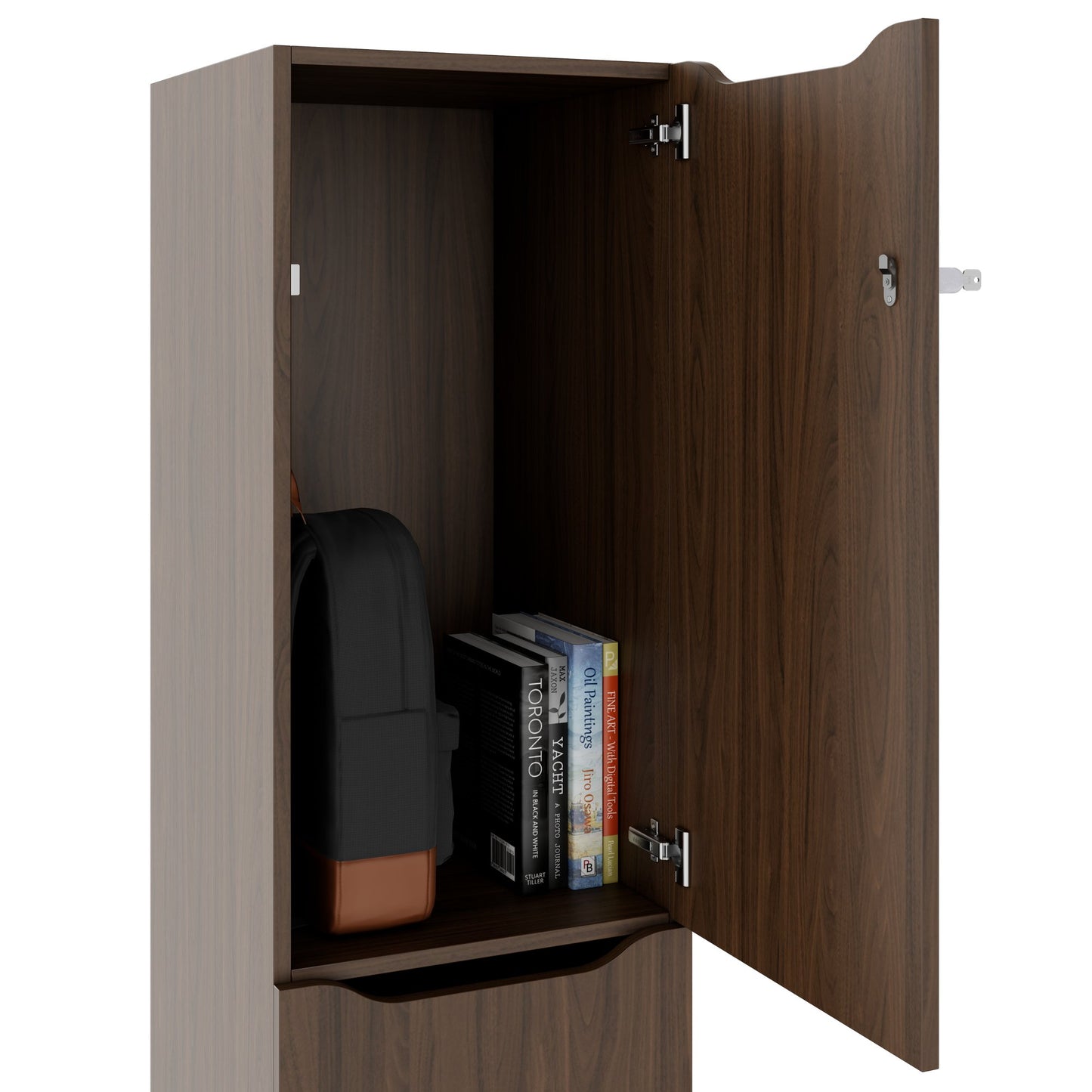 CHOICE Spind | 450 x 1820 mm, 2 große oder 4 kleine Schließfächer, Nussbaum