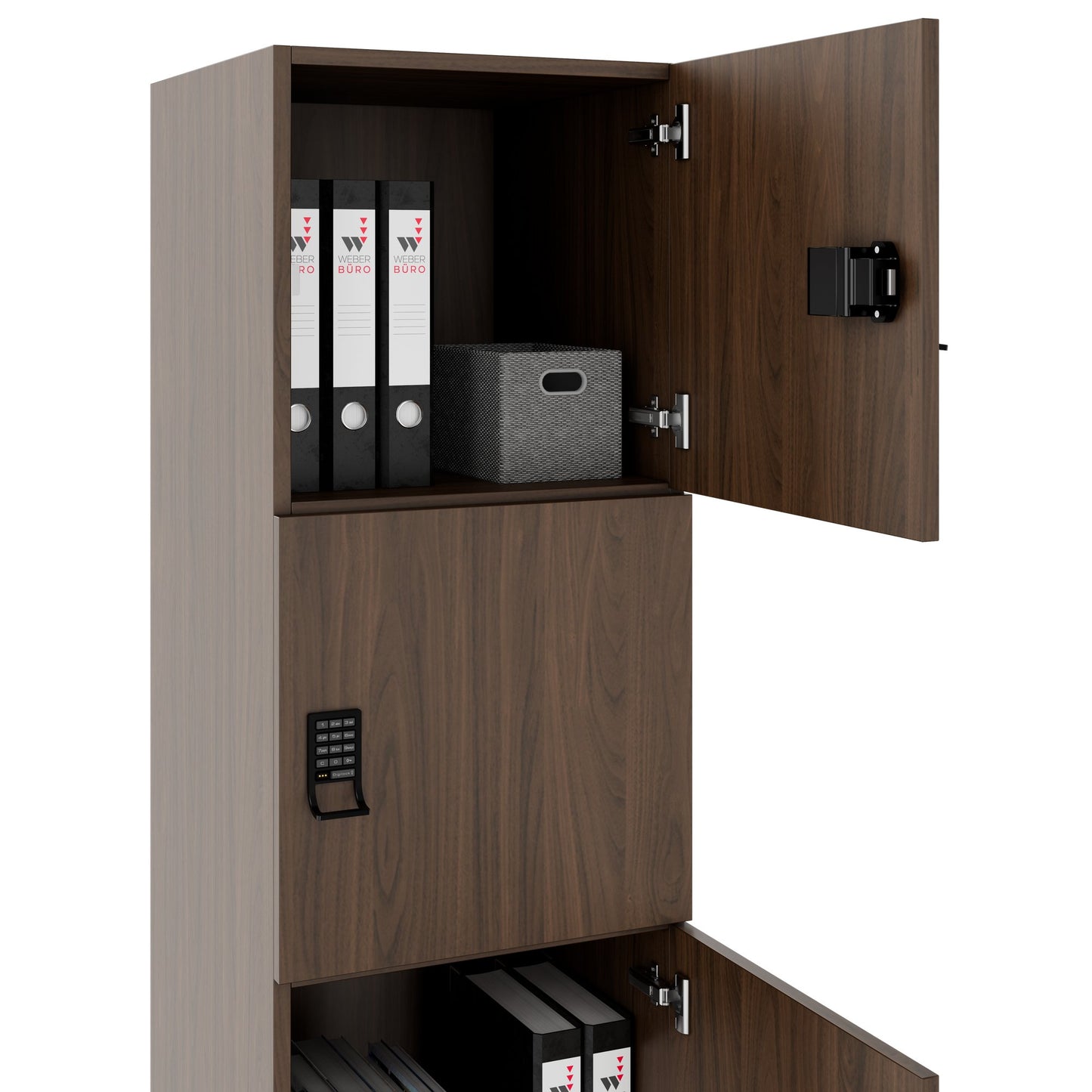 CHOICE Spind | 450 x 1820 mm, 2 große oder 4 kleine Schließfächer, Nussbaum