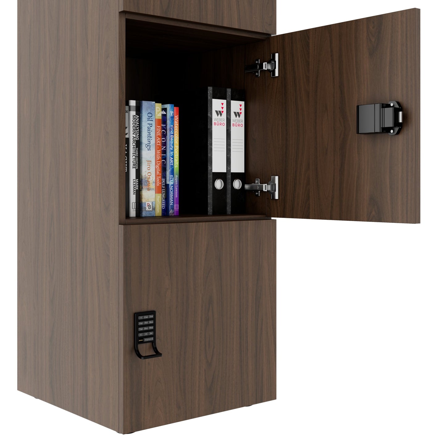 CHOICE Spind | 450 x 1820 mm, 2 große oder 4 kleine Schließfächer, Nussbaum