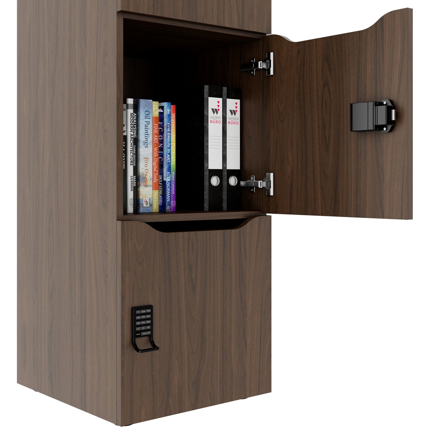 CHOICE Spind | 450 x 1820 mm, 2 große oder 4 kleine Schließfächer, Nussbaum