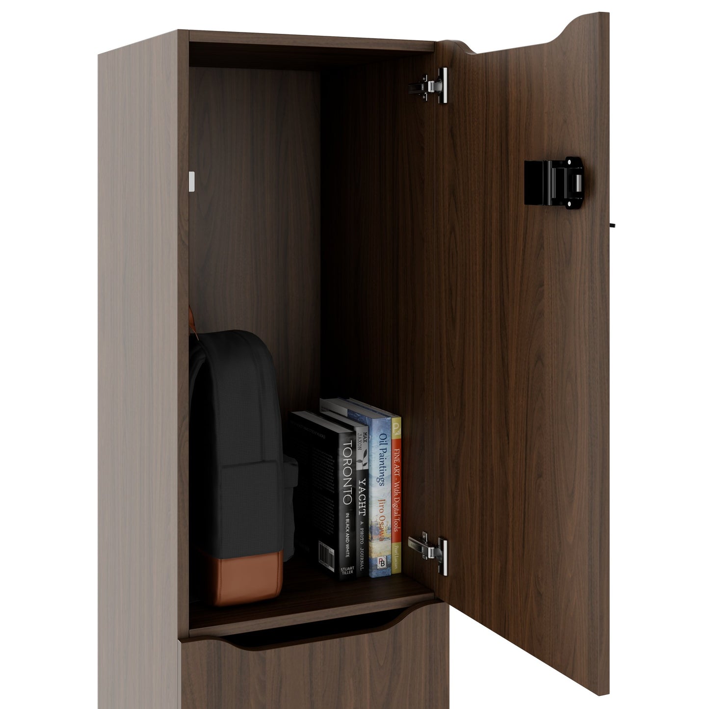 CHOICE Spind | 450 x 1820 mm, 2 große oder 4 kleine Schließfächer, Nussbaum