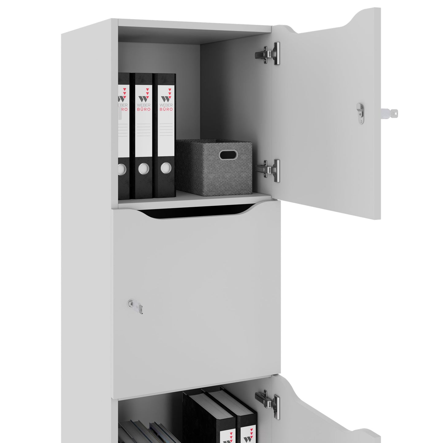 CHOICE Spind | 450 x 1820 mm, 2 große oder 4 kleine Schließfächer, Perlgrau