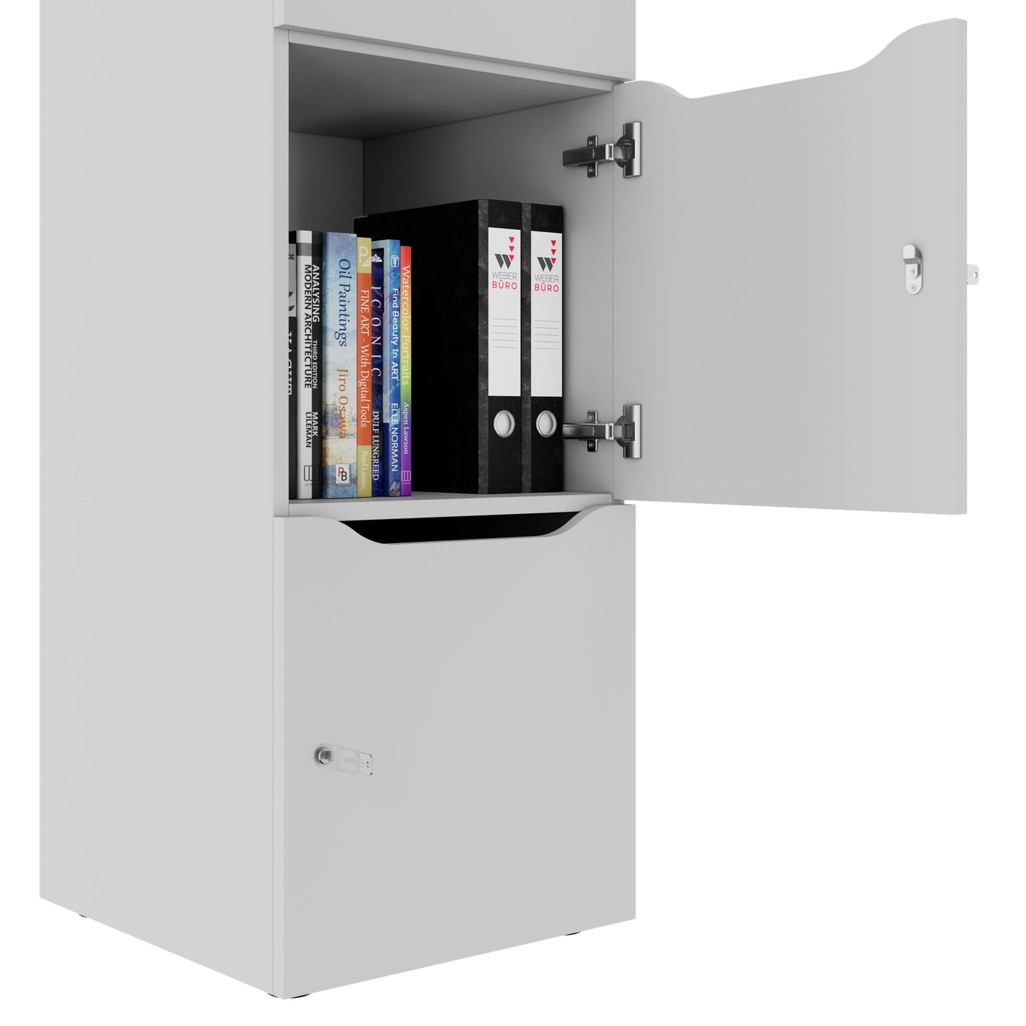 CHOICE Spind | 450 x 1820 mm, 2 große oder 4 kleine Schließfächer, Perlgrau