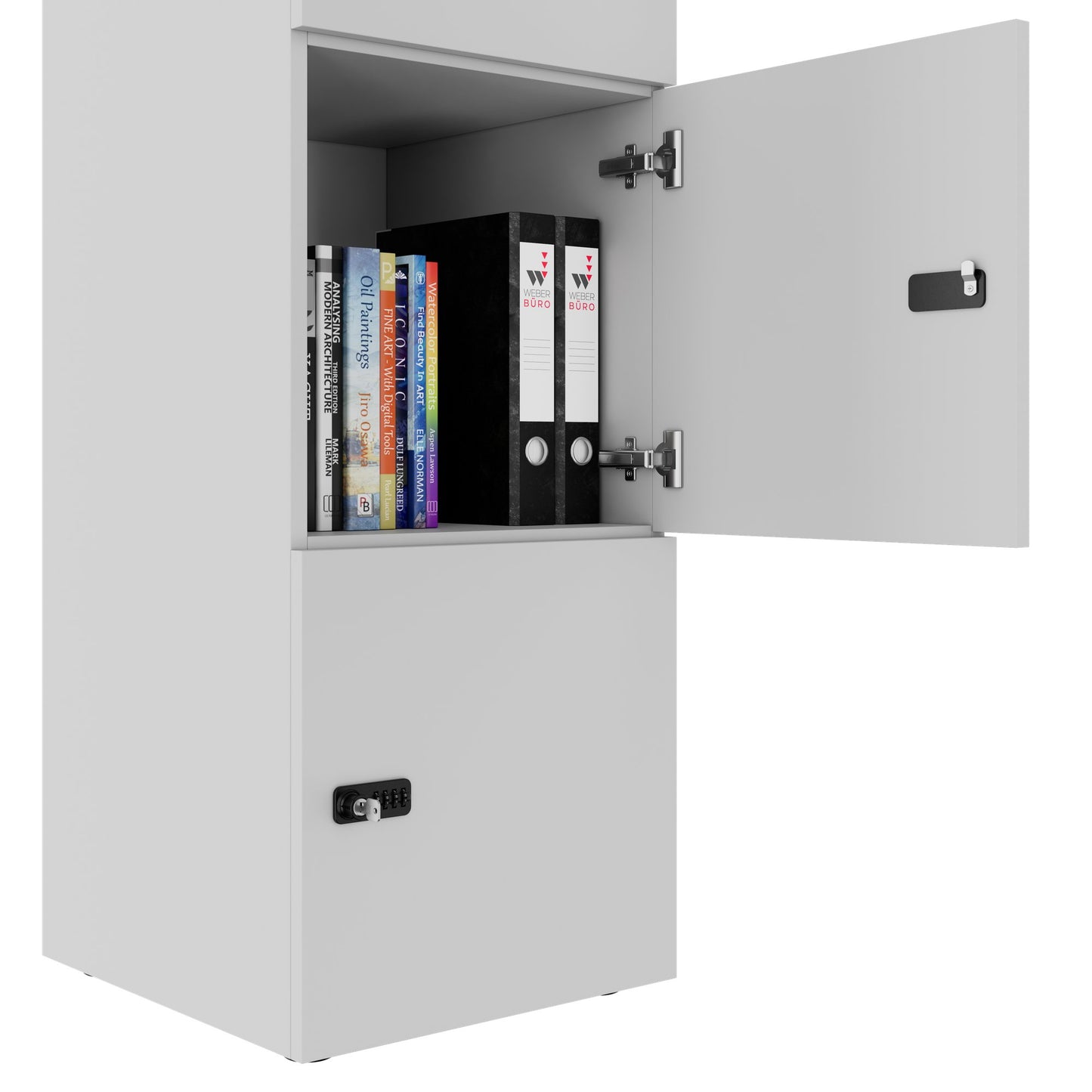 CHOICE Spind | 450 x 1820 mm, 2 große oder 4 kleine Schließfächer, Perlgrau