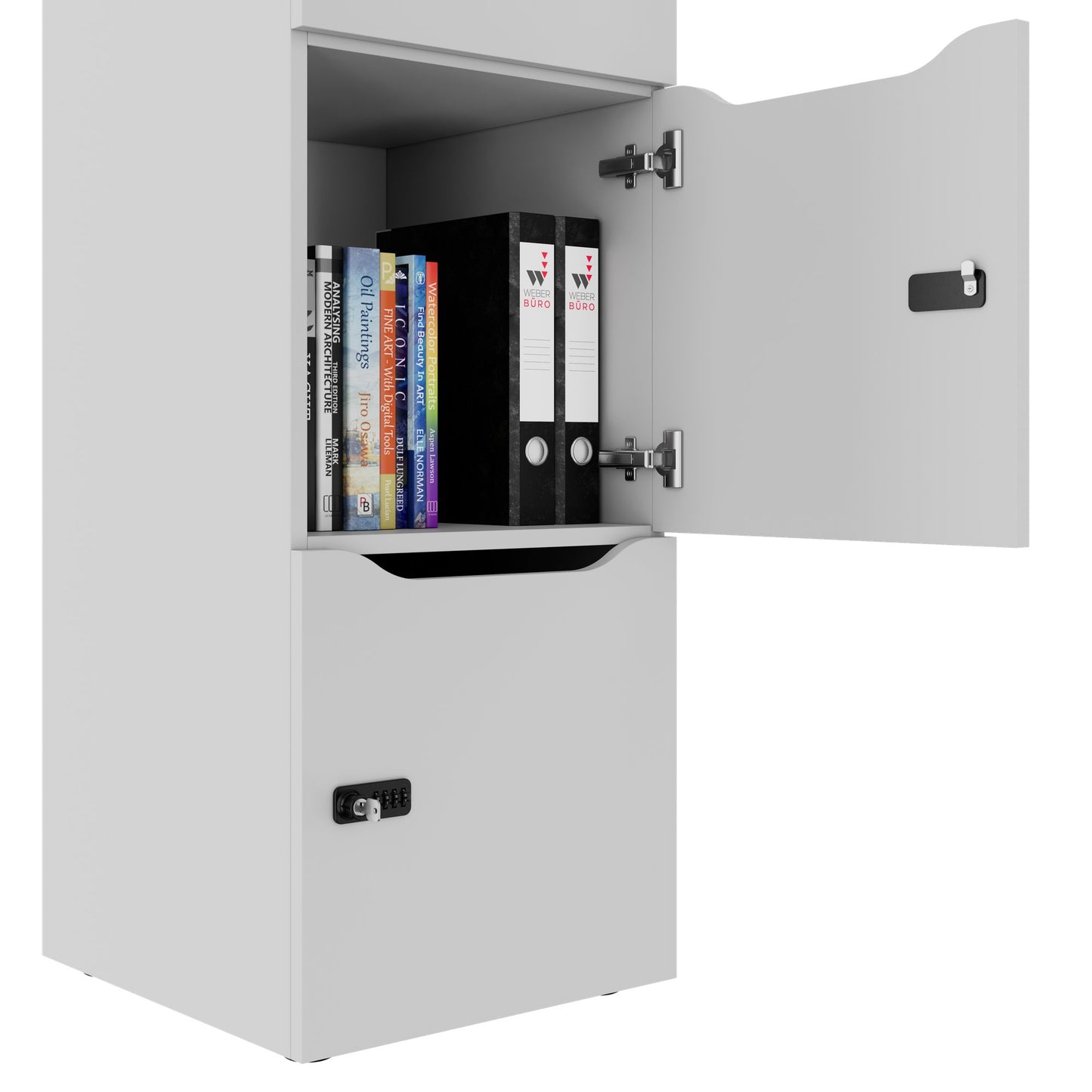 CHOICE Spind | 450 x 1820 mm, 2 große oder 4 kleine Schließfächer, Perlgrau