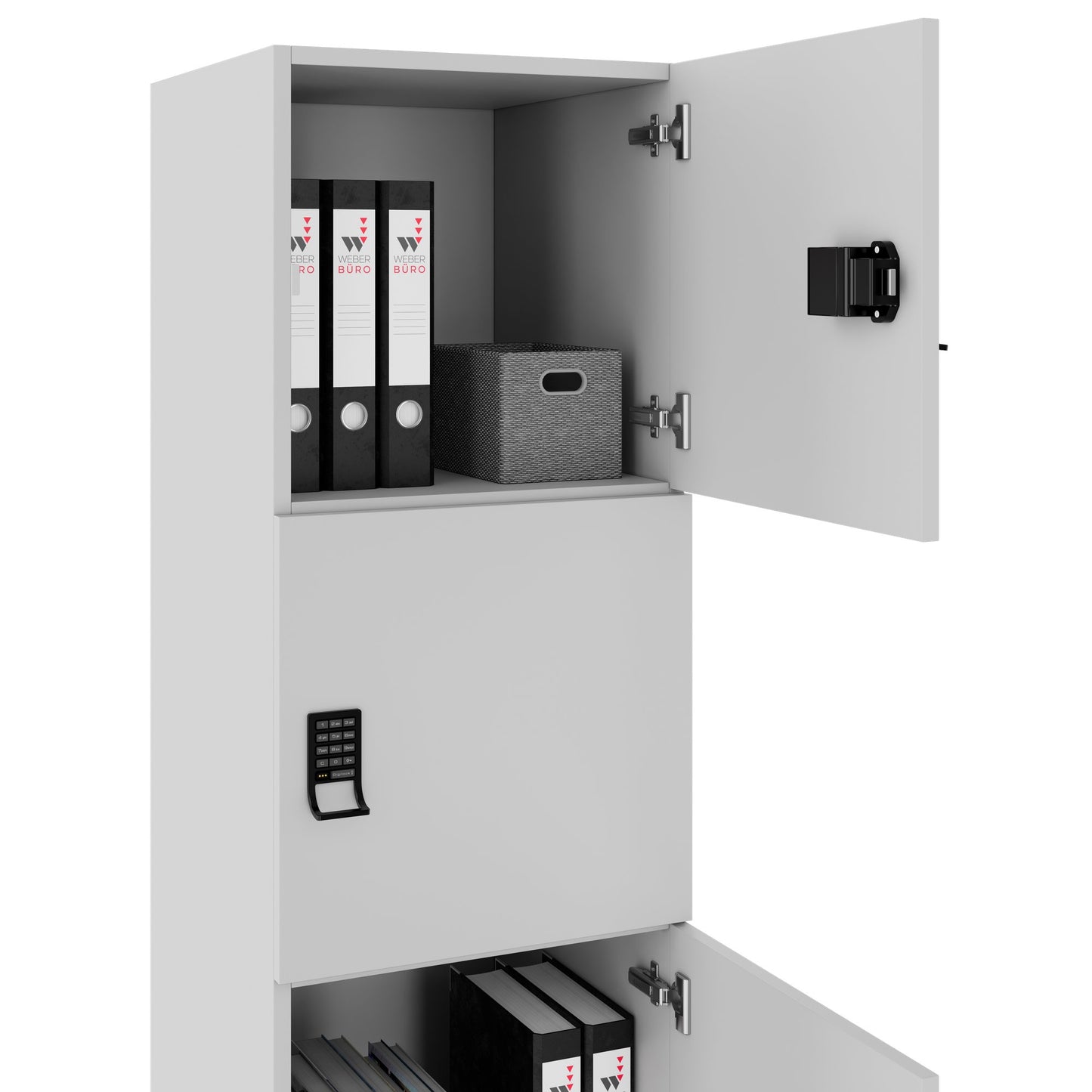 CHOICE Spind | 450 x 1820 mm, 2 große oder 4 kleine Schließfächer, Perlgrau