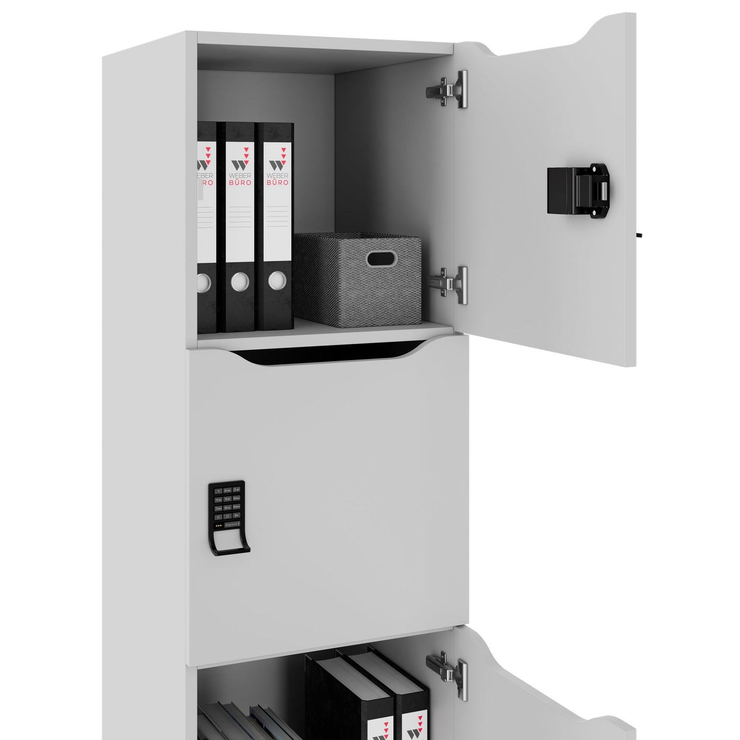 CHOICE Spind | 450 x 1820 mm, 2 große oder 4 kleine Schließfächer, Perlgrau