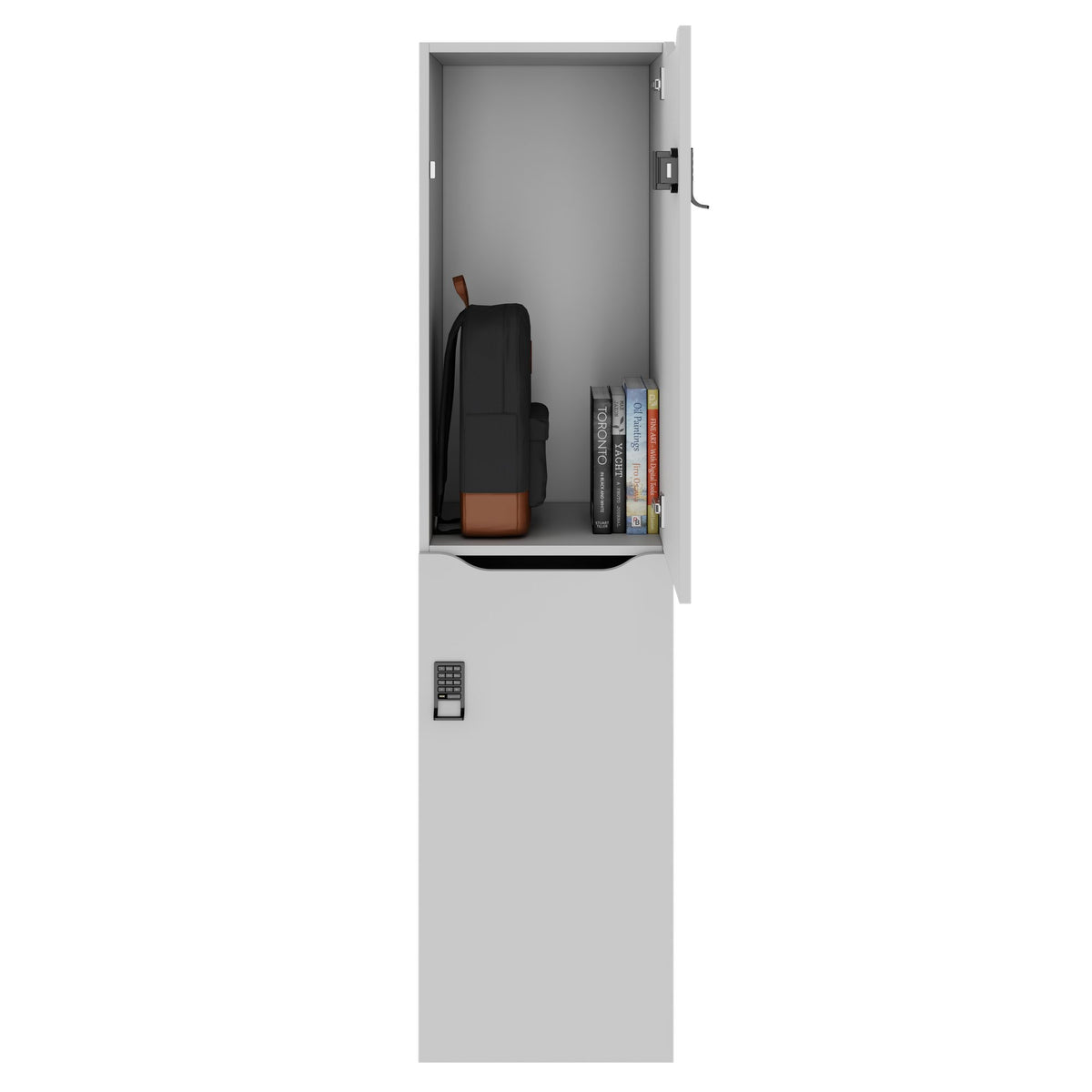 Armoire CHOICE | 450 x 1820 mm, 2 grands casiers ou 4 petits casiers, gris perle - 2 Lightbox Main Image