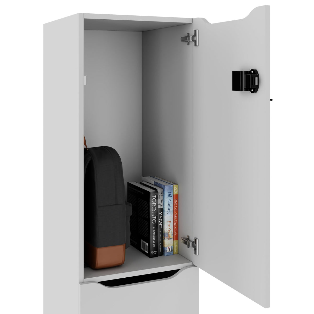 Armoire CHOICE | 450 x 1820 mm, 2 grands casiers ou 4 petits casiers, gris perle - 4 Lightbox Main Image