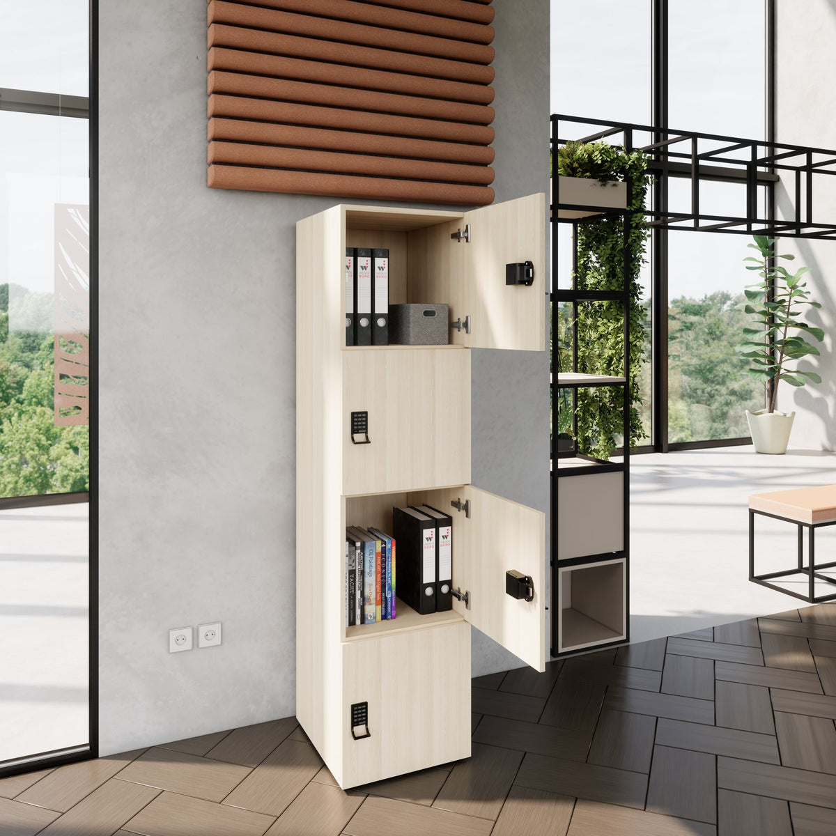 Armadietto CHOICE | 450 x 1820 mm, 2 armadietti grandi o 4 piccoli, finitura sabbia - 8 Lightbox Main Image