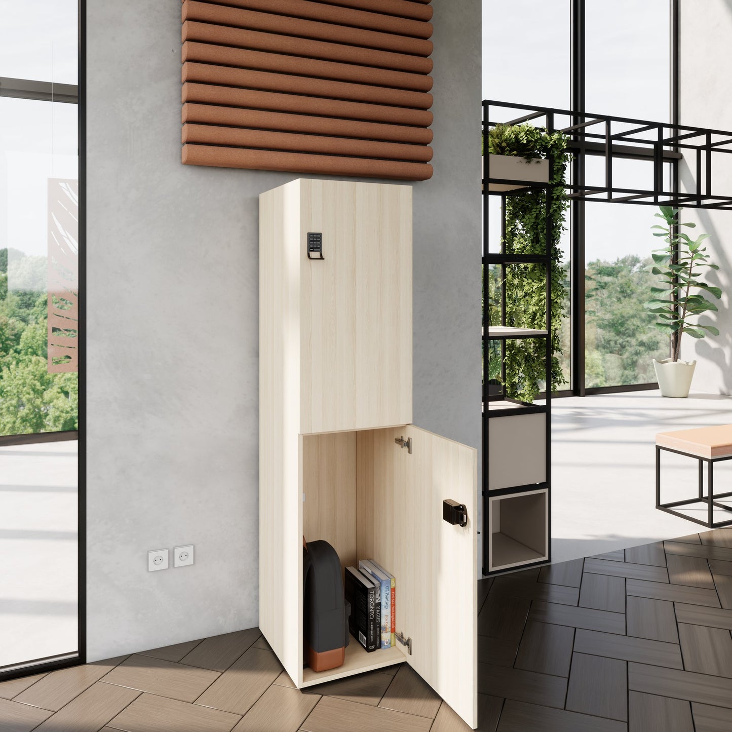 CHOICE Spind | 450 x 1820 mm, 2 große oder 4 kleine Schließfächer, Sandesche