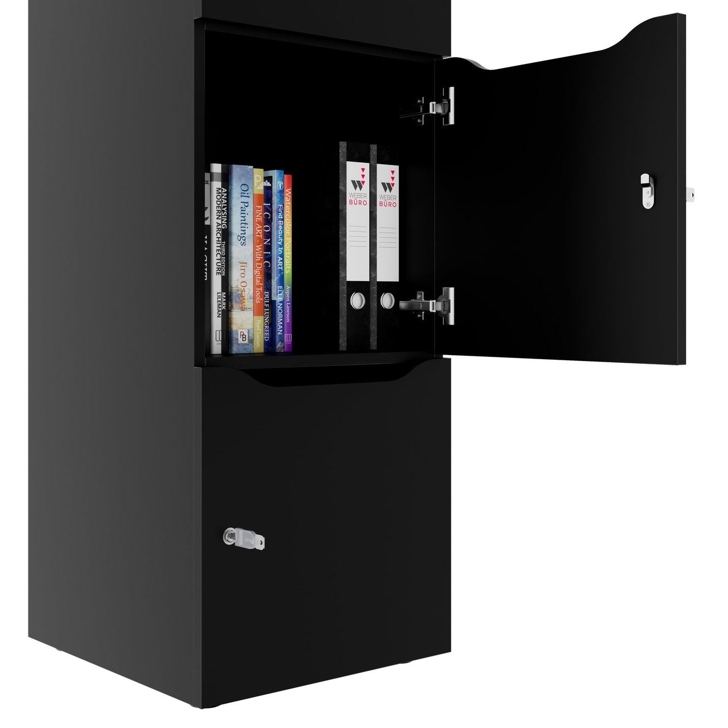 CHOICE Spind | 450 x 1820 mm, 2 große oder 4 kleine Schließfächer, Schwarz