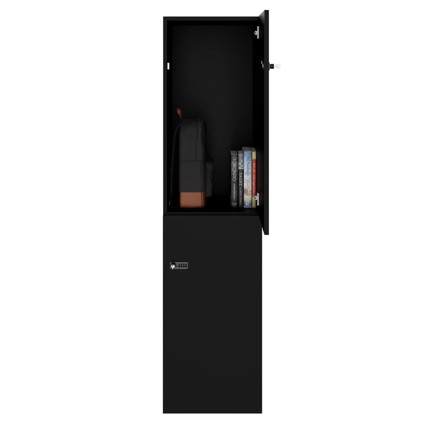 CHOICE Spind | 450 x 1820 mm, 2 große oder 4 kleine Schließfächer, Schwarz