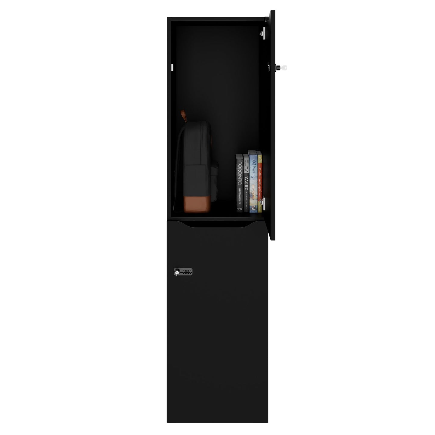 CHOICE Spind | 450 x 1820 mm, 2 große oder 4 kleine Schließfächer, Schwarz