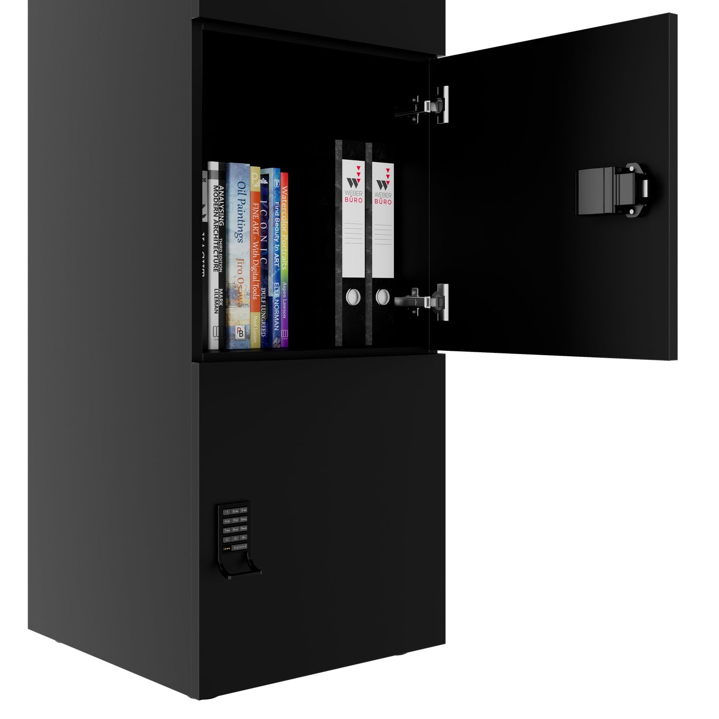 CHOICE Spind | 450 x 1820 mm, 2 große oder 4 kleine Schließfächer, Schwarz