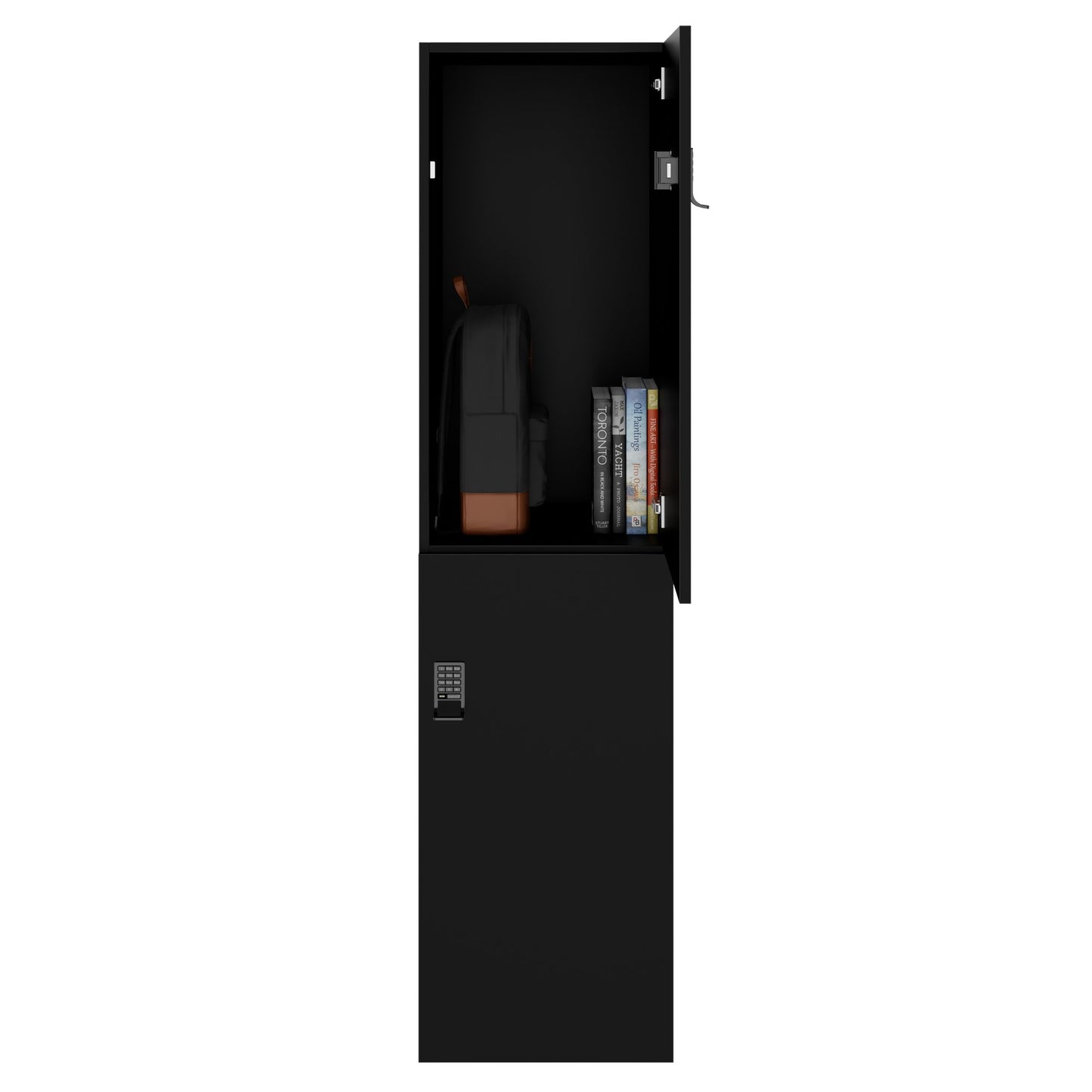 CHOICE Spind | 450 x 1820 mm, 2 große oder 4 kleine Schließfächer, Schwarz