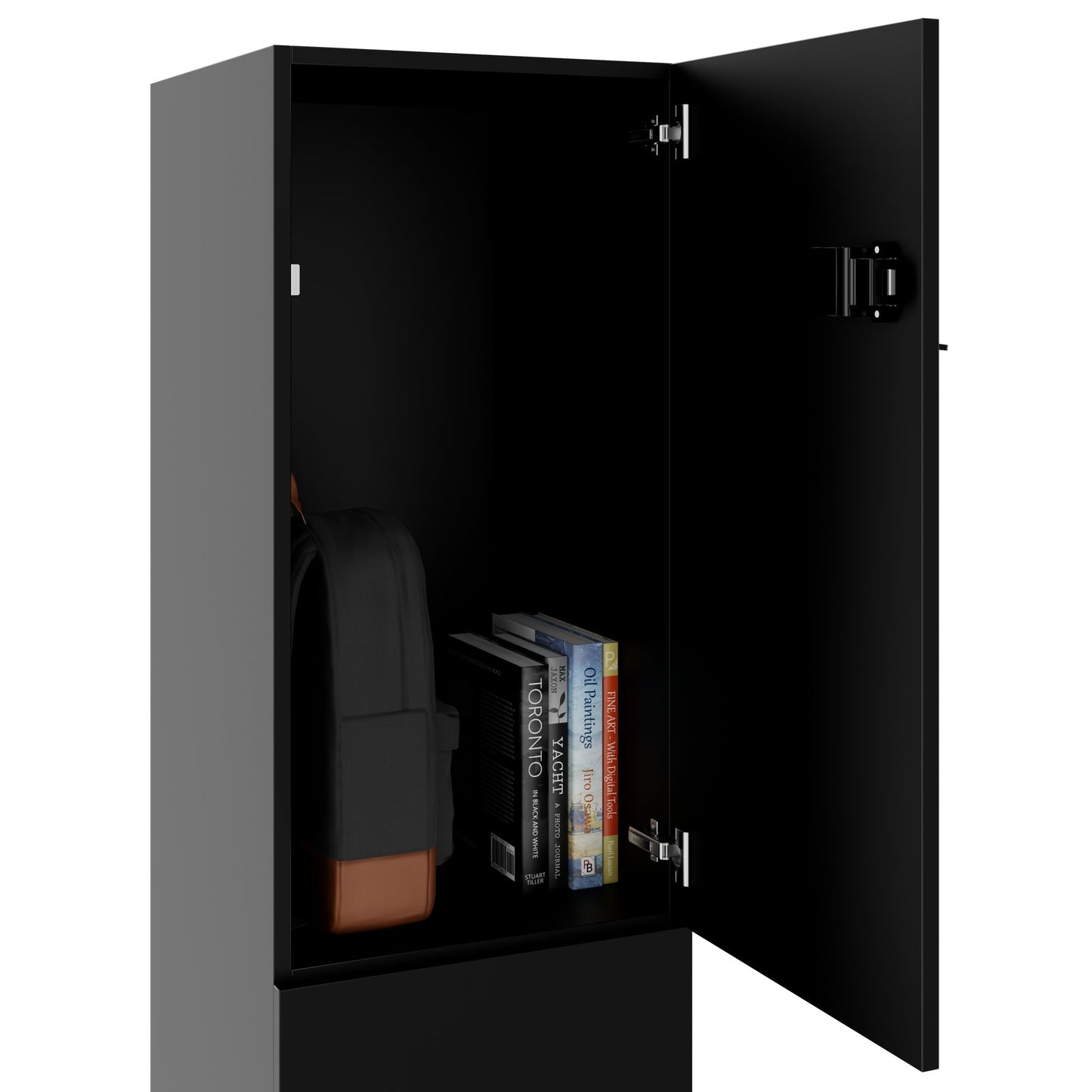 CHOICE Spind | 450 x 1820 mm, 2 große oder 4 kleine Schließfächer, Schwarz