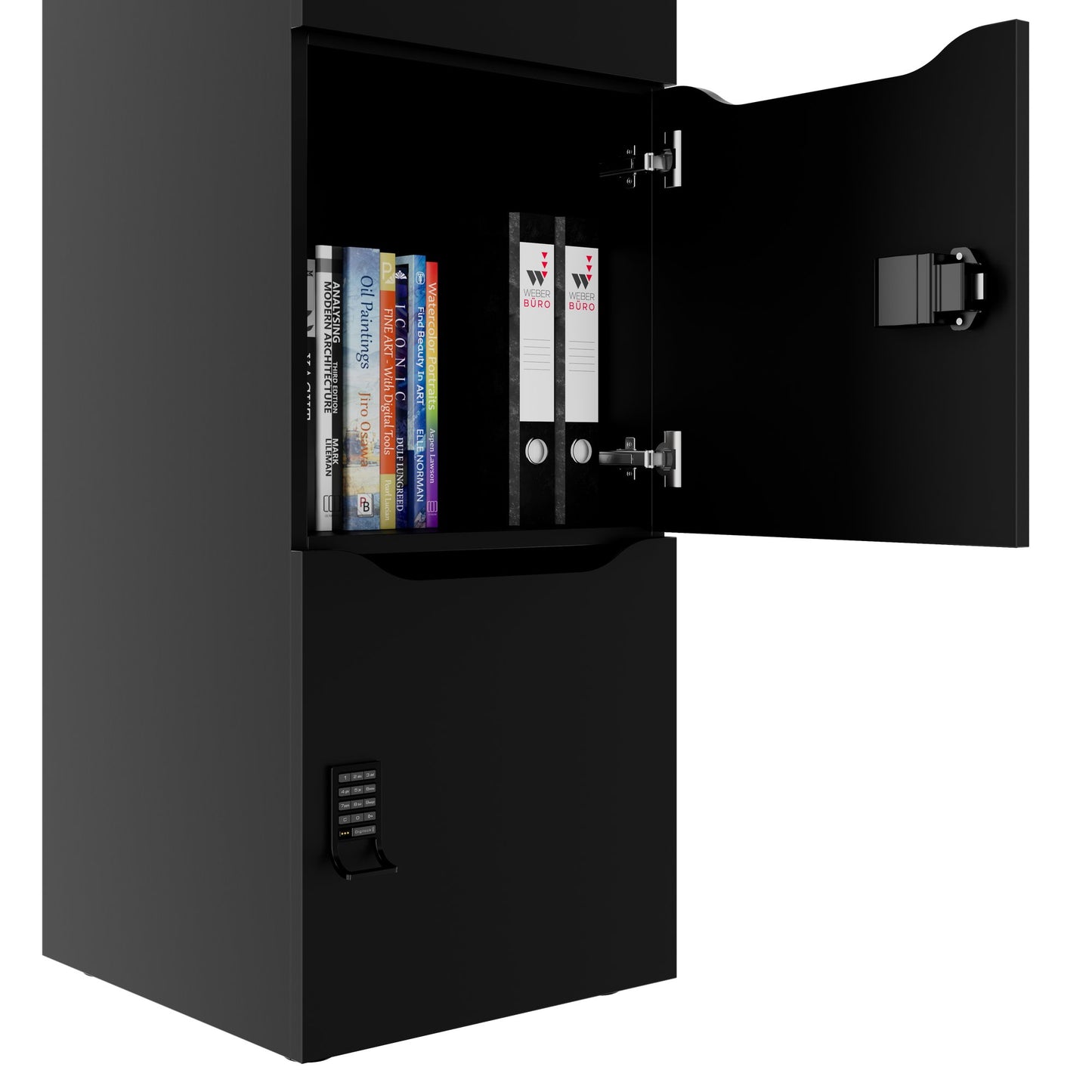 CHOICE Spind | 450 x 1820 mm, 2 große oder 4 kleine Schließfächer, Schwarz