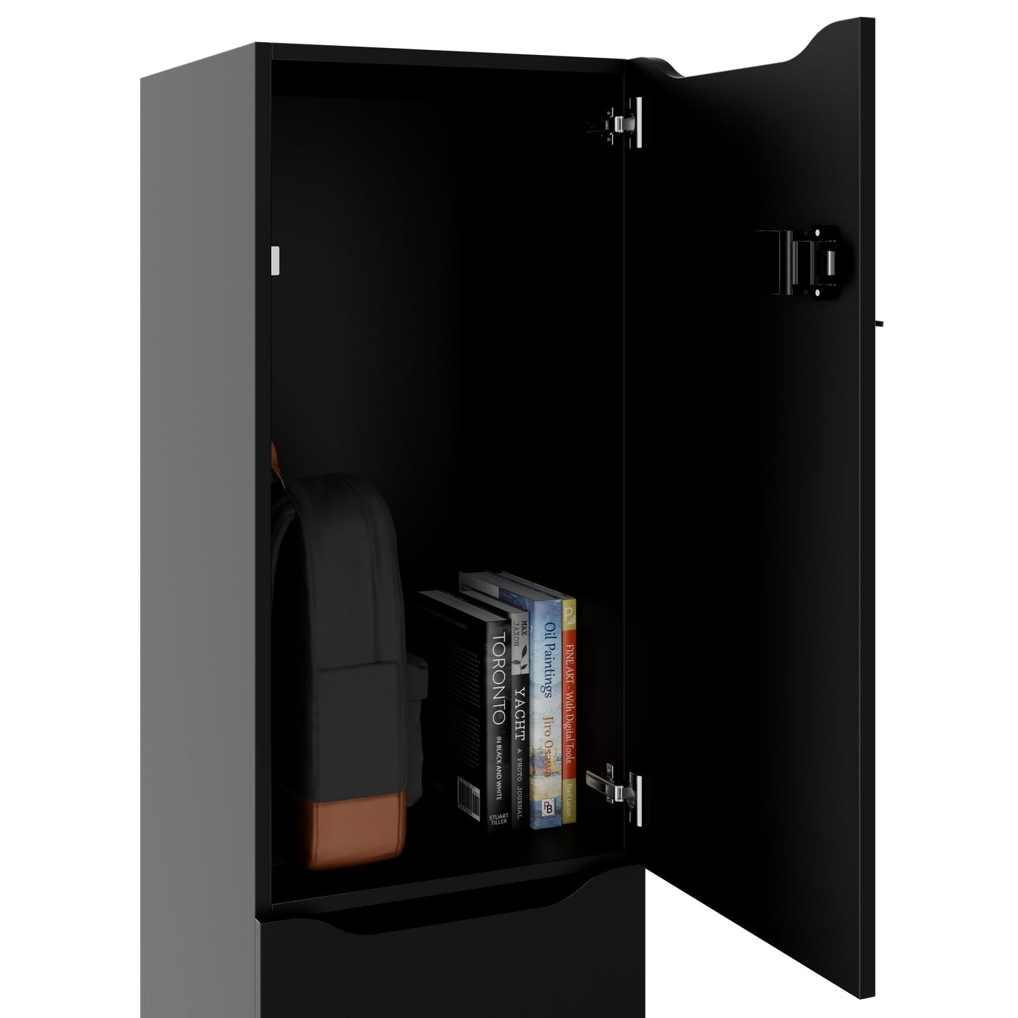 CHOICE Spind | 450 x 1820 mm, 2 große oder 4 kleine Schließfächer, Schwarz