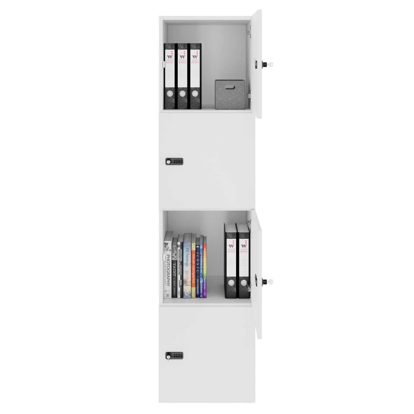 CHOICE Locker | 450 x 1820 mm, 2 large or 4 small lockers, white