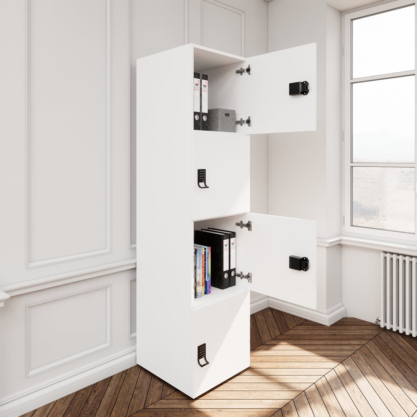 CHOICE Locker | 450 x 1820 mm, 2 large or 4 small lockers, white