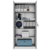 Corex wing door cabinet | 5OH, 900 x 1850 mm, steel body, light gray