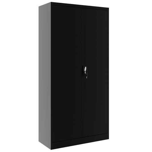 Corex wing door cabinet | 5OH, 900 x 1850 mm, steel body, black