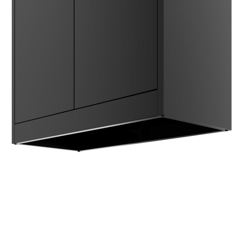 Corex wing door cabinet | 5OH, 900 x 1850 mm, steel body, black - 6 Main Image