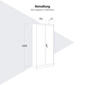 Corex wing door cabinet | 5OH, 900 x 1850 mm, steel body, black - 7 Thumbnail Image