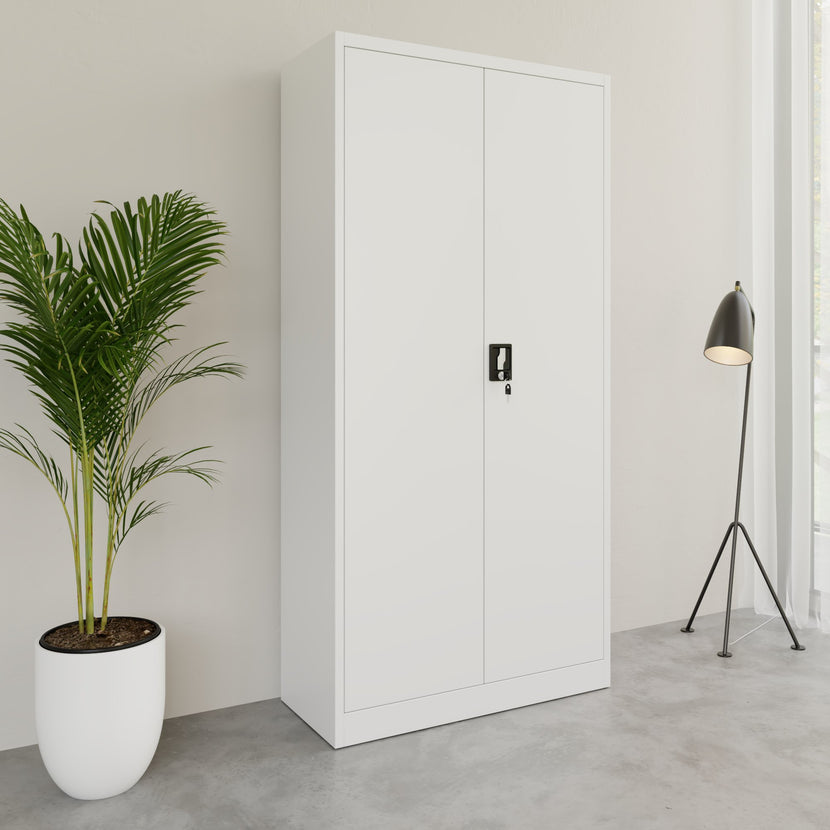 Corex wing door cabinet | 5OH, 900 x 1850 mm, steel body, white