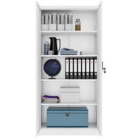 Corex wing door cabinet | 5OH, 900 x 1850 mm, steel body, white