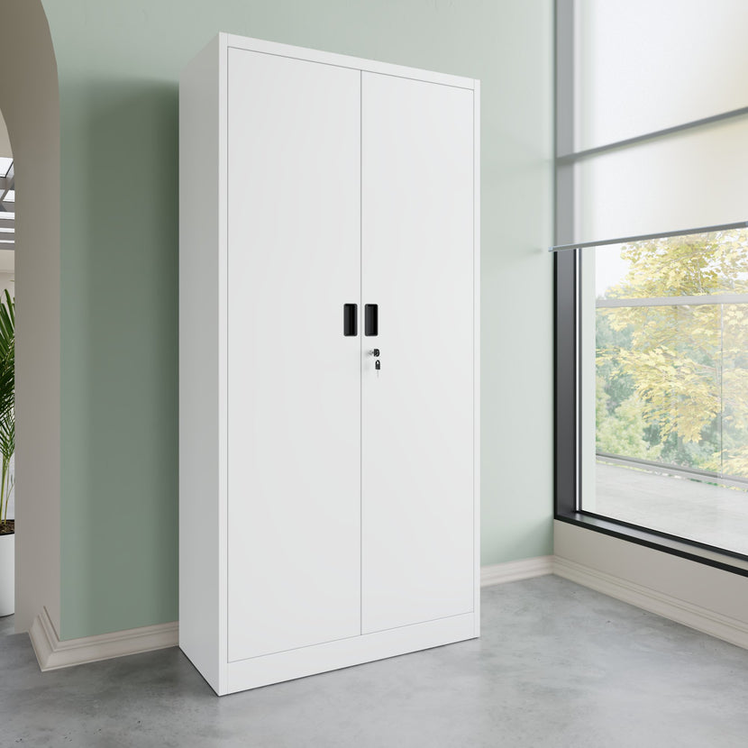 COREX Garderobenschrank | 900 x 1850 mm, Stahlkorpus, Weiss