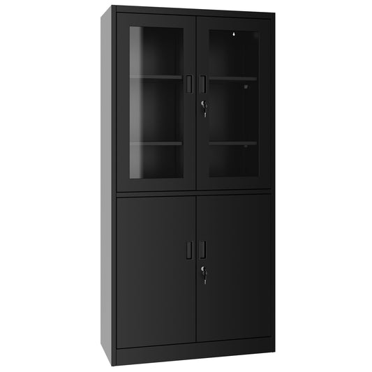 Corex combination cabinet | 5OH, 900 x 1850 mm, steel body, black