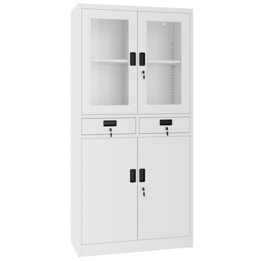 Corex combination cabinet | 900 x 1850 mm, steel body, with drawers, white