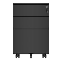 COREX Rollcontainer | 3 Schubladen, 500 mm tief, Schwarz
