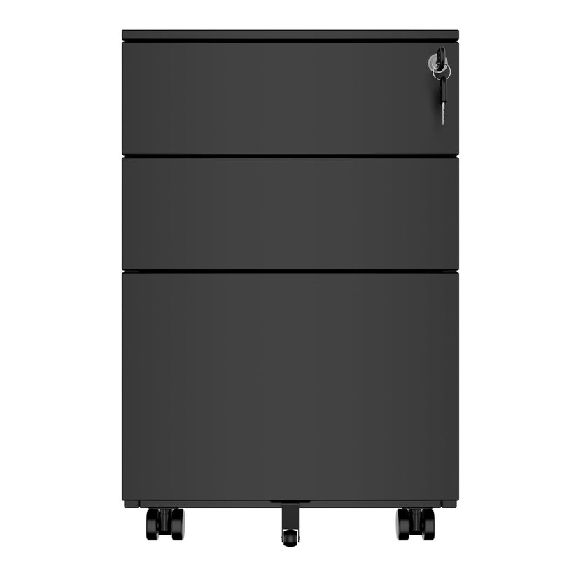 COREX Rollcontainer | 3 Schubladen, 500 mm tief, Schwarz