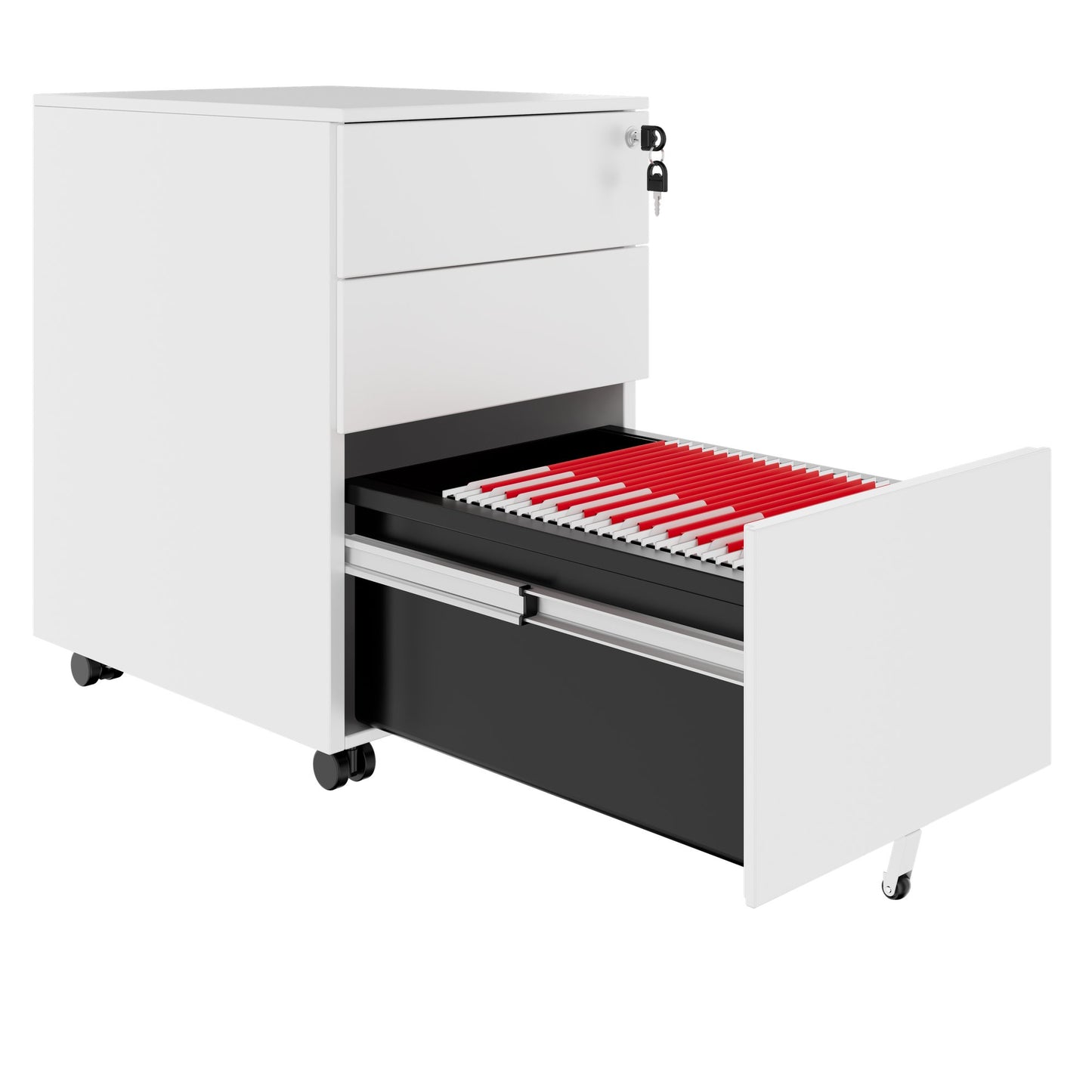 COREX Rollcontainer | 3 Schubladen, 500 mm tief, Weiss